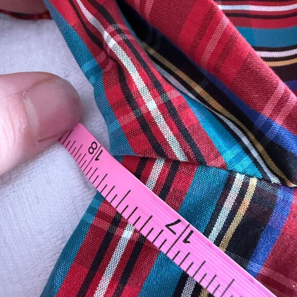NWT Red Plaid Button Down Shirt Christmas Charter Club US 6 Rhinestones - Picture 11 of 13